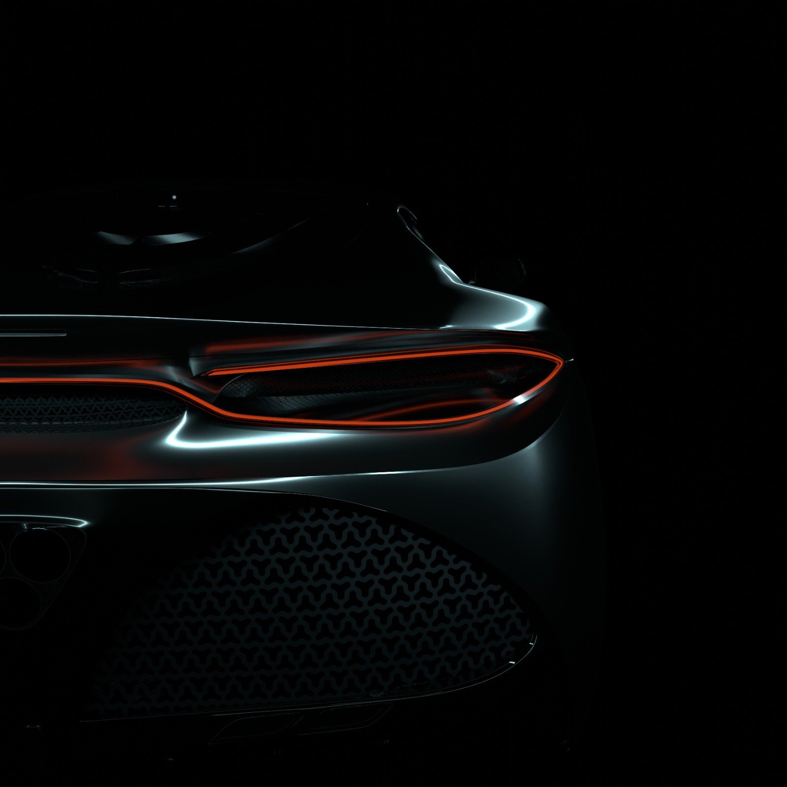 Rear light line and lattice in darkness.